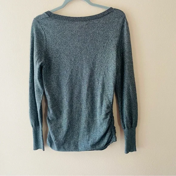 BANANA REPUBLIC GRAY WOOL CASHMERE METALLIC BLEND LONG SLEEVE SWEATER SI… - Picture 4 of 4